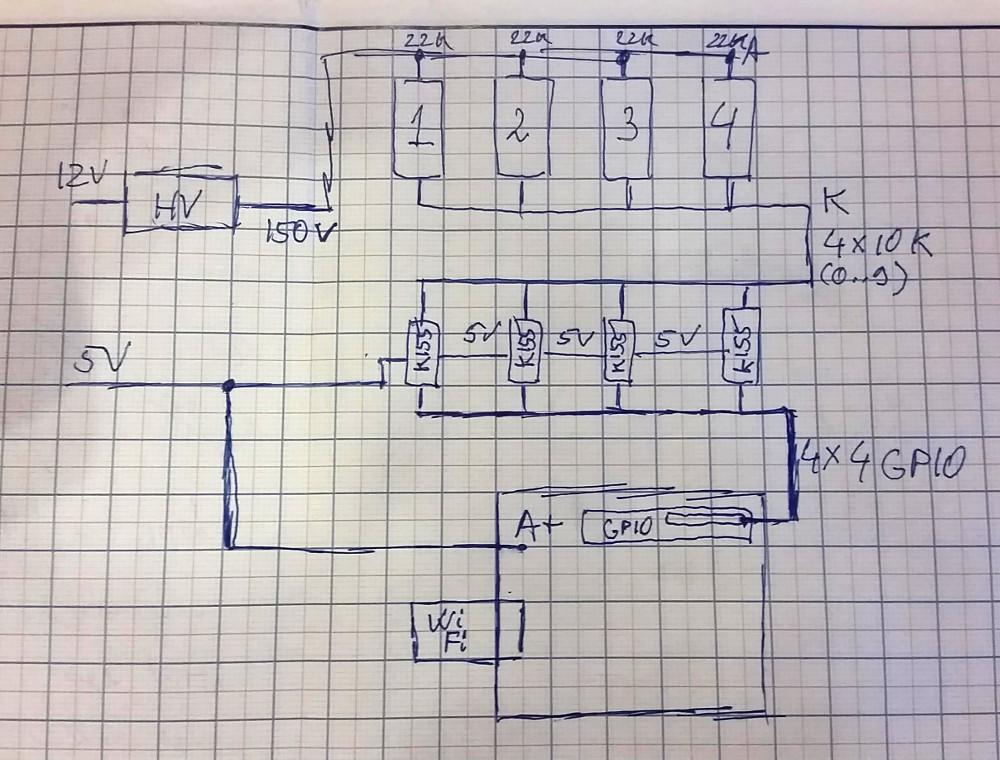 Paper schematic of the clock